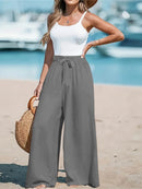 Full Size Drawstring Waist Wide Leg Pants Plus Size - Store 42