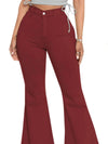 Full Size High-Waisted Raw Hem Flare Jeans Plus Size - Store 42