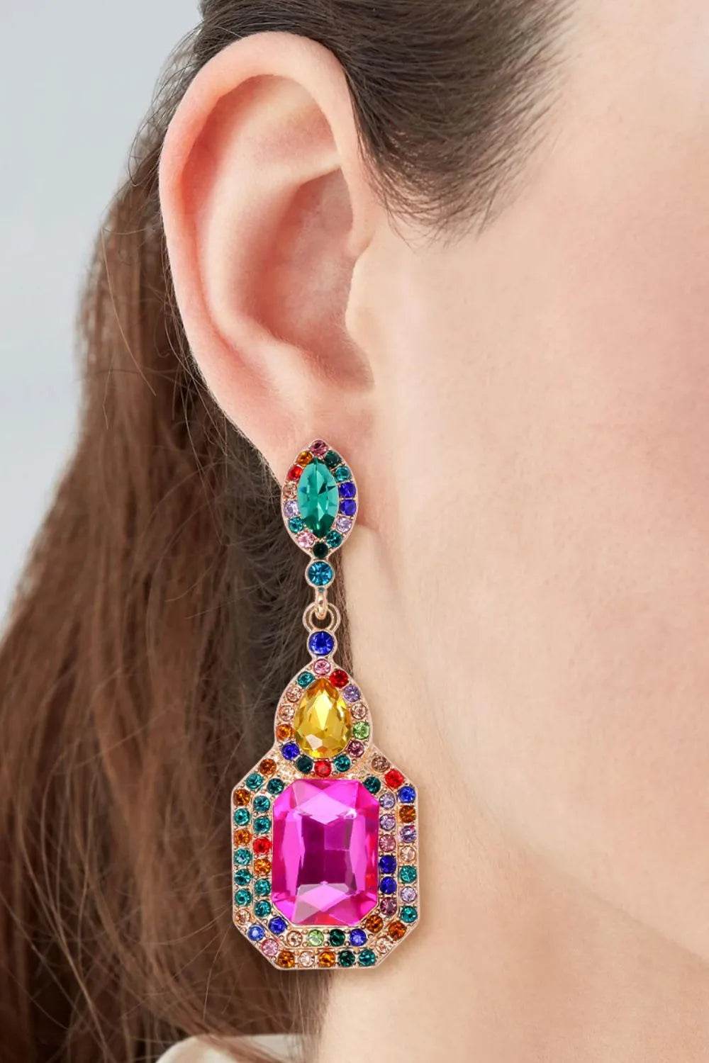 Elegant Alloy Rhinestone Dangle Earrings - Stunning Sparkle for Every Occasion