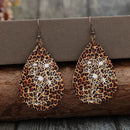Leopard Print Teardrop Earrings - Stylish PU Leather, Lightweight 3-Inch Design by Trendsi - Store 42
