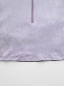 Trendy Half Zip Long Sleeve Crop T-Shirt - Slightly Stretchy Fabric, 95% Polyester, Stylish Fit - Store 42