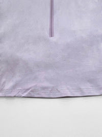 Trendy Half Zip Long Sleeve Crop T-Shirt - Slightly Stretchy Fabric, 95% Polyester, Stylish Fit - Store 42