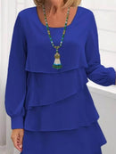 Full Size Layered Long Sleeve Mini Dress Plus Size - Store 42