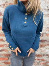 Full Size Button-Detail Turtleneck Sweater Plus Size - Store 42