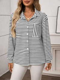 Striped Button Up Long Sleeve Shirt