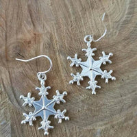 Elegant Silver-Plated Snowflake Earrings - Unique Alloy Jewelry for Winter Style - Store 42