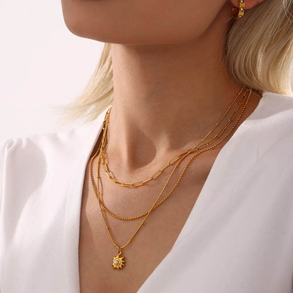 Elegant 18K Gold-Plated Shell Pearl Necklace - Stylish, Durable, and Imported Fashion Jewelry