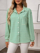 Striped Button Up Long Sleeve Shirt