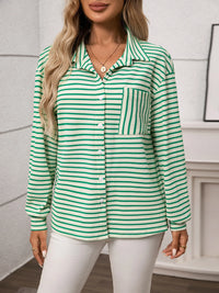 Striped Button Up Long Sleeve Shirt