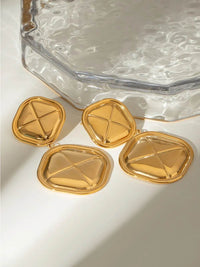 Elegant 18K Gold-Plated Stainless Steel Square Earrings - Stylish and Durable Design - Store 42
