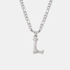 Titanium Steel Letter Pendant Necklace Style L One Size