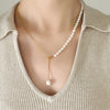 18K Gold-Plated Pearl Necklace Gold One Size