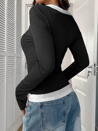 Scoop Neck Long Sleeve T-Shirt - Slightly Stretchy, 95% Polyester for Comfort, Easy Care - Store 42
