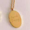 18K Gold-Plated Engraved Pendant Necklace