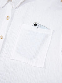 Lace Sleeve Button Down Shirt