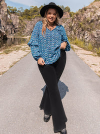 Plus Size 100% Viscose Tie Neck Ruffled Blouse - Sheer Opaque Elegance in Sizes 0XL-4XL - Store 42