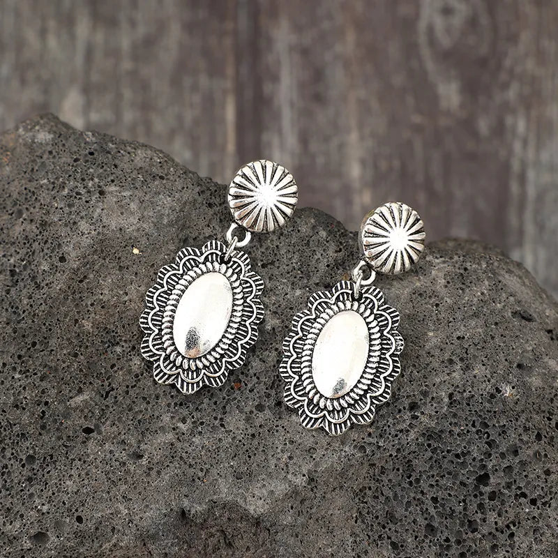 Trendy Alloy Flower Dangle Earrings – Stylish 1.7" Length, Lightweight & Imported Design