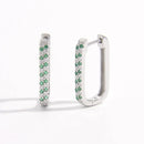 925 Sterling Silver Inlaid Zircon Earrings Silver One Size