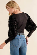 And The Why Textured Puff Sleeve Bodysuit - Store 42