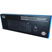 Adesso 2.4GHz Wireless Keyboard And Mouse Combo - Antimicrobial, Quiet Membrane, 14 Hotkeys