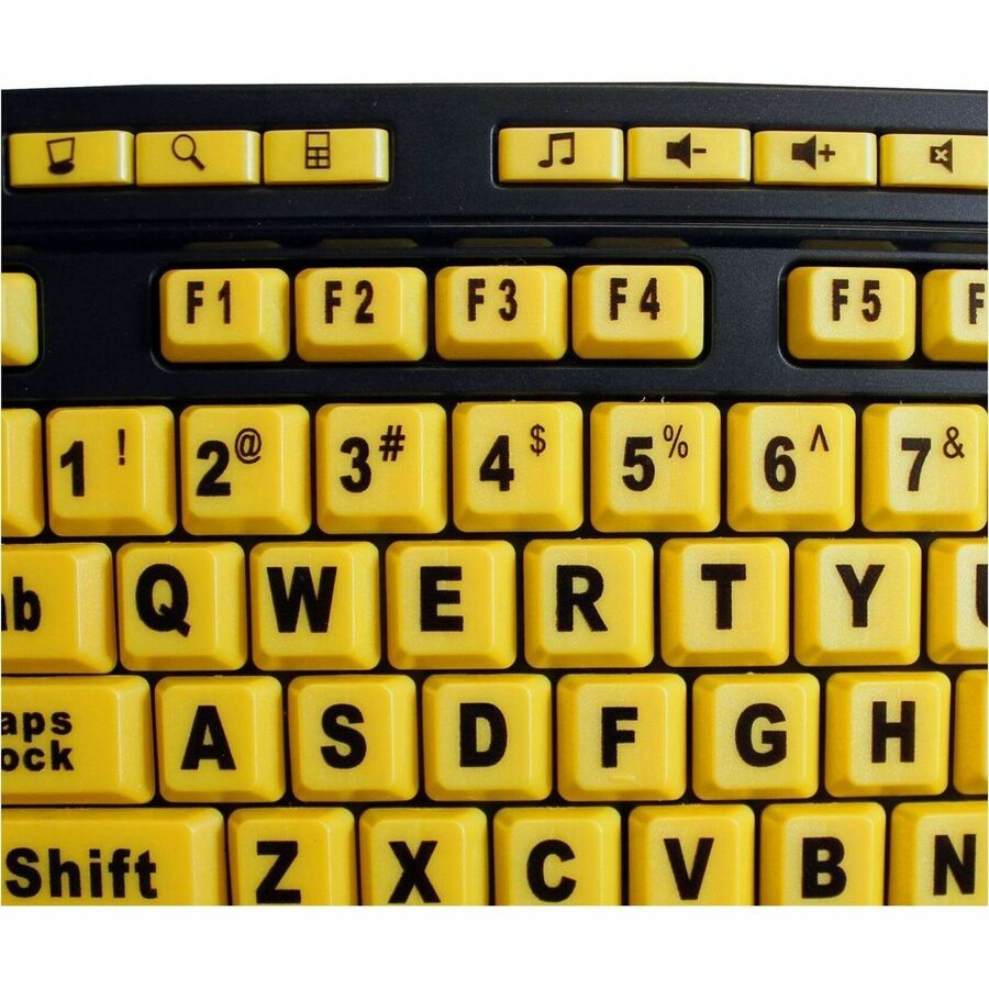 Adesso 4X Large Print Desktop Keyboard: Quiet Membrane Switches & Multimedia Controls