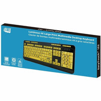 Adesso 4X Large Print Desktop Keyboard: Quiet Membrane Switches & Multimedia Controls
