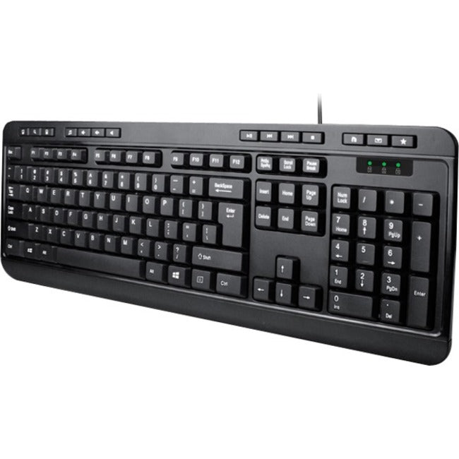 Adesso AKB-132 Spill-Resistant Multimedia Keyboard with 14 Hotkeys & Quiet Membrane Keys