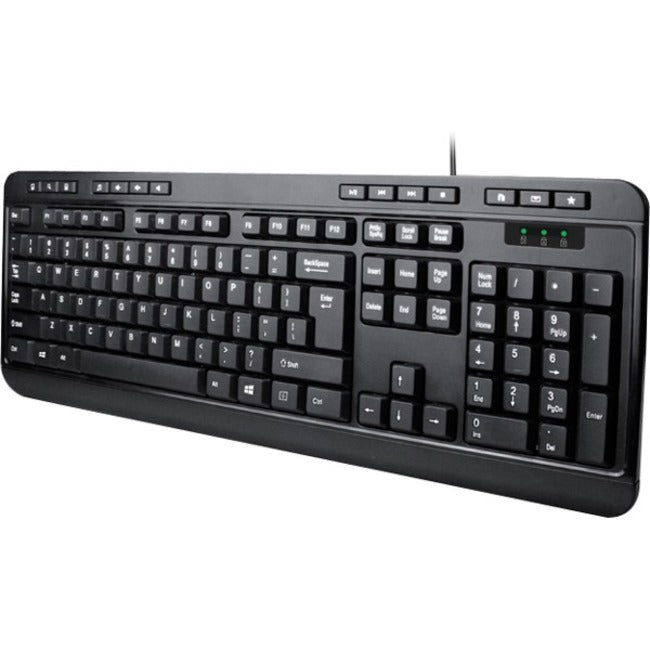 Adesso AKB-132 Spill-Resistant Multimedia Keyboard with 14 Hotkeys, Quiet Membrane Switches