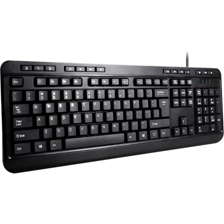 Adesso AKB - 132 Spill - Resistant Multimedia Keyboard with 14 Hotkeys, Quiet Membrane Switches - Store 42