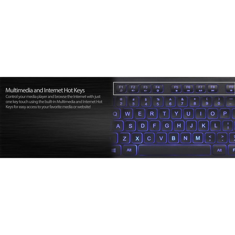 Adesso AKB-139CB Multimedia Illuminated Keyboard with 2X Large Print Keys & Blue Backlit Design
