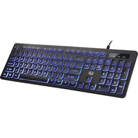 Adesso AKB-139CB Multimedia Illuminated Keyboard with 2X Large Print Keys & Blue Backlit Design