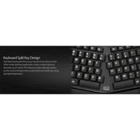 Adesso AKB - 150UB - TAA Secure Black Ergonomic Desk Keyboard with Built - In Smart Card Reader - Store 42