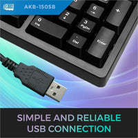 Adesso AKB - 150UB - TAA Secure Black Ergonomic Desk Keyboard with Built - In Smart Card Reader - Store 42