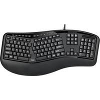 Adesso AKB - 150UB - TAA Secure Black Ergonomic Desk Keyboard with Built - In Smart Card Reader - Store 42