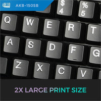 Adesso AKB - 150UB - TAA Secure Black Ergonomic Desk Keyboard with Built - In Smart Card Reader - Store 42