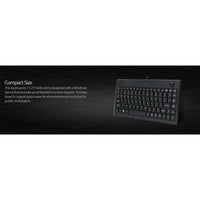 Adesso AKB-310UB Mini Trackball Keyboard with Optical Trackball | Compact USB Keyboard for Precise Control