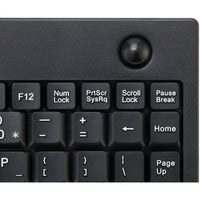 Adesso AKB-310UB Mini Trackball Keyboard with Optical Trackball | Compact USB Keyboard for Precise Control