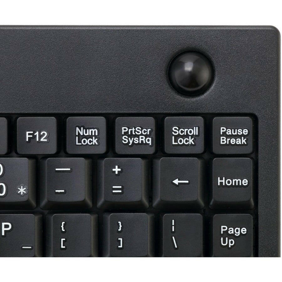 Adesso AKB-310UB Mini Trackball Keyboard with Optical Trackball | Compact USB Keyboard for Precise Control