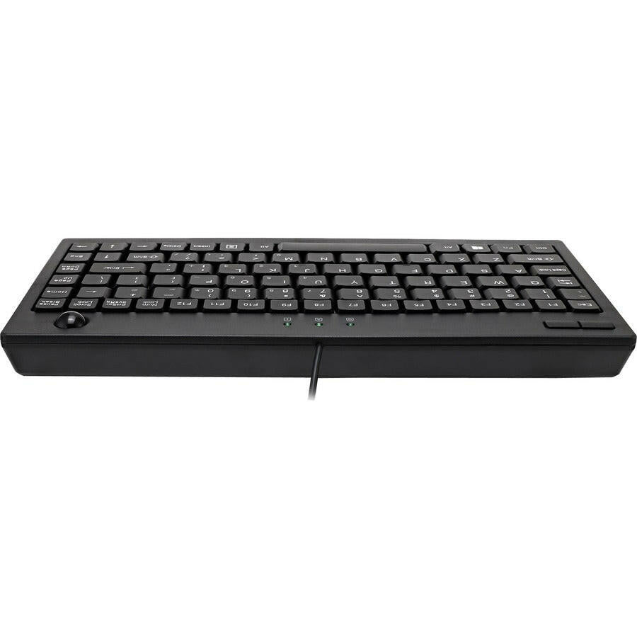 Adesso AKB-310UB Mini Trackball Keyboard with Optical Trackball | Compact USB Keyboard for Precise Control
