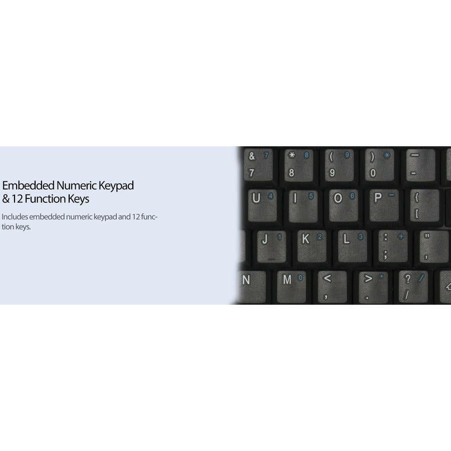Adesso AKB 410UB Slim Touch Mini Keyboard with Touchpad - Compact, Integrated Touchpad, and Numeric Keypad