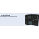Adesso AKB 410UB Slim Touch Mini Keyboard with Touchpad - Compact, Integrated Touchpad, and Numeric Keypad