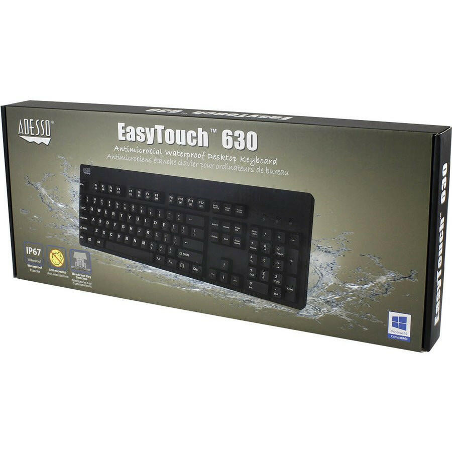 Adesso AKB - 630UB Antimicrobial Waterproof Membrane Keyboard - IP67 Rated, Durable for Offices & Clinics - Store 42