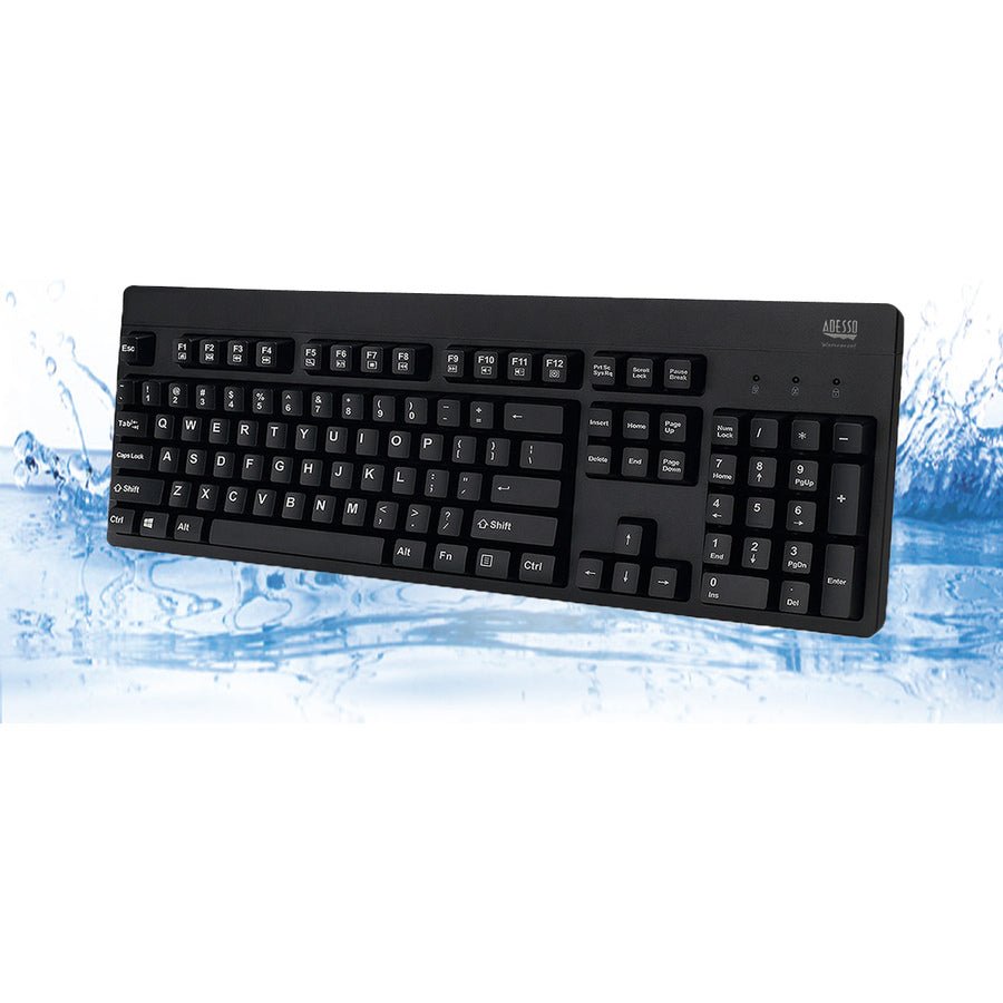 Adesso AKB-630UB Antimicrobial Waterproof Membrane Keyboard - IP67 Rated, Durable for Offices & Clinics