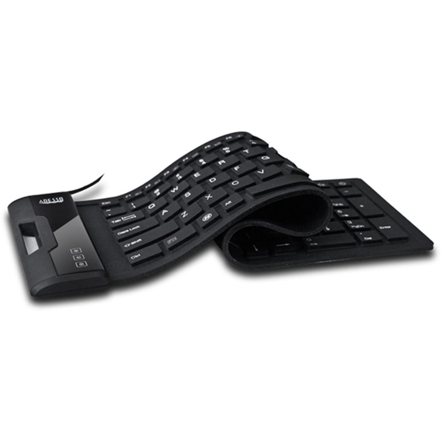 Adesso Antimicrobial Waterproof Flex Keyboard - Compact USB Design for Travel & Outdoor Use - Store 42