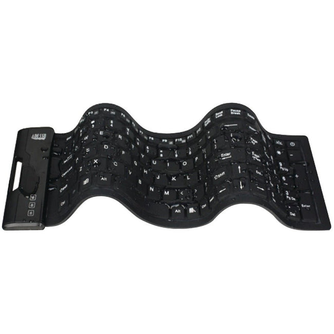 Adesso Antimicrobial Waterproof Flex Keyboard - Compact USB Design for Travel & Outdoor Use