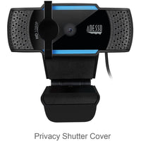 Adesso CyberTrack H5 1080P HD Webcam with H.264 Compression, Dual Microphone & Privacy Shutter