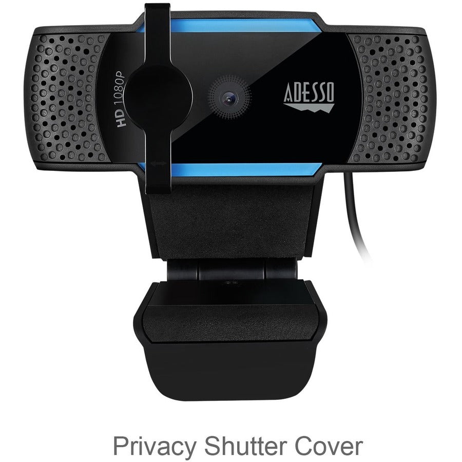 Adesso CyberTrack H5 1080P HD Webcam with H.264 Compression, Dual Microphone & Privacy Shutter