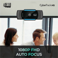 Adesso CyberTrack H5 1080P Webcam with Autofocus, Dual Microphone, Privacy Shutter & Tripod Mount - Store 42