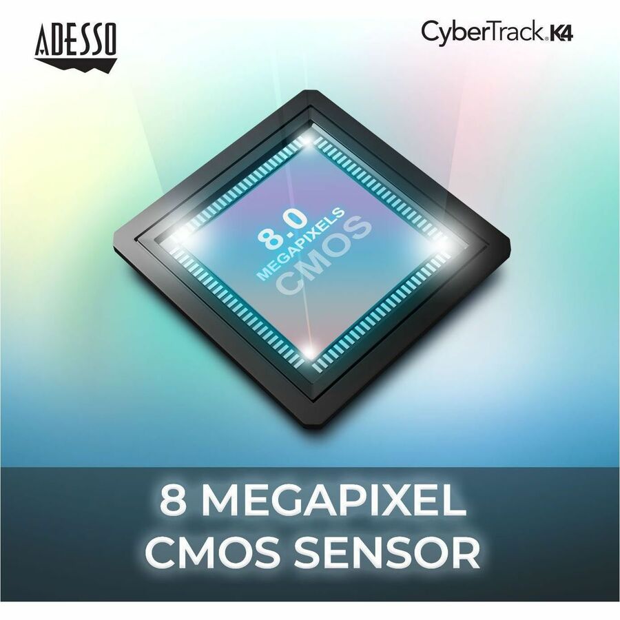 Adesso CyberTrack K4 8MP 4K Webcam - Ultra HD, Dual Microphones, 5 Adjustable Angles