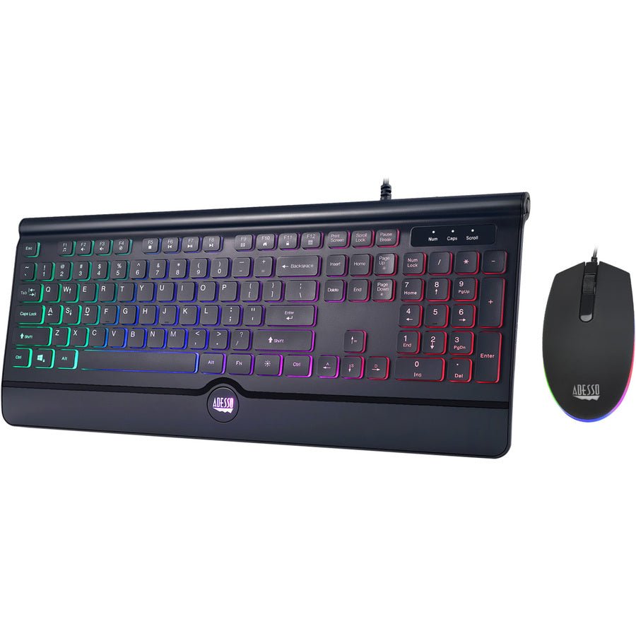 Adesso EasyTouch 137CB Illuminated Gaming Keyboard and Mouse Combo with Multi-Colored Backlighting